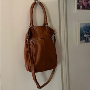 NWOT distressed leather crossbody boho style shoulder bag